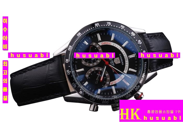 �±�ȣ�̾� ���ڽð� Tag Heuer Carrera Automatic MOVEMENT Black Leather Bracelet 48 x 42mm Men tag135