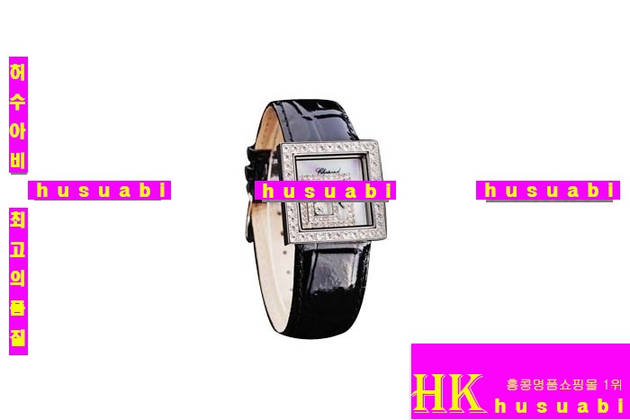 ���ĵ� ���ڽð� Replica Chopard Japanese Quartz MOVEMENT Stainless Case Diamond Bezel Black Bracelet Women. sa-30