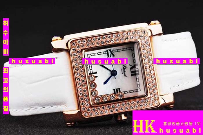 ���ĵ� ���ڽð� Replica Chopard Japanese Quartz MOVEMENT 18k Yellow gold Case Bezel Crown White Bracelet Women. sa-3