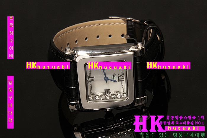 ���ĵ� ���ڽð� Replica Chopard Japanese Quartz MOVEMENT Polished Case Square Bezel Black Bracelet Women. sa-19