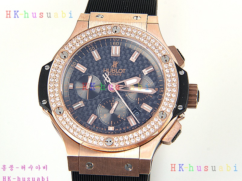 HUBLOT - �ð� BIG BANG CHRONOGRAPH ROSEGOLD BLACK DIAL DIAMOND-02